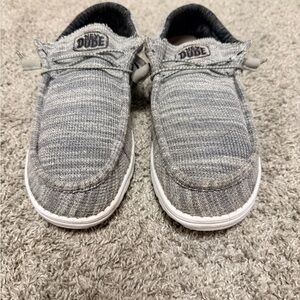 Hey Dude Men's Gray Knit Slip-On Sneakers